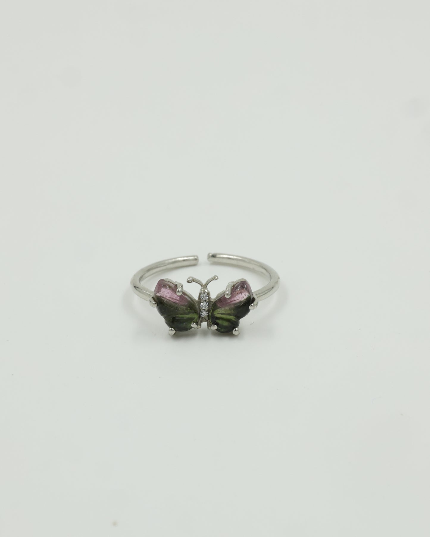 butterfly handcrafted stone carving ring(dark green)