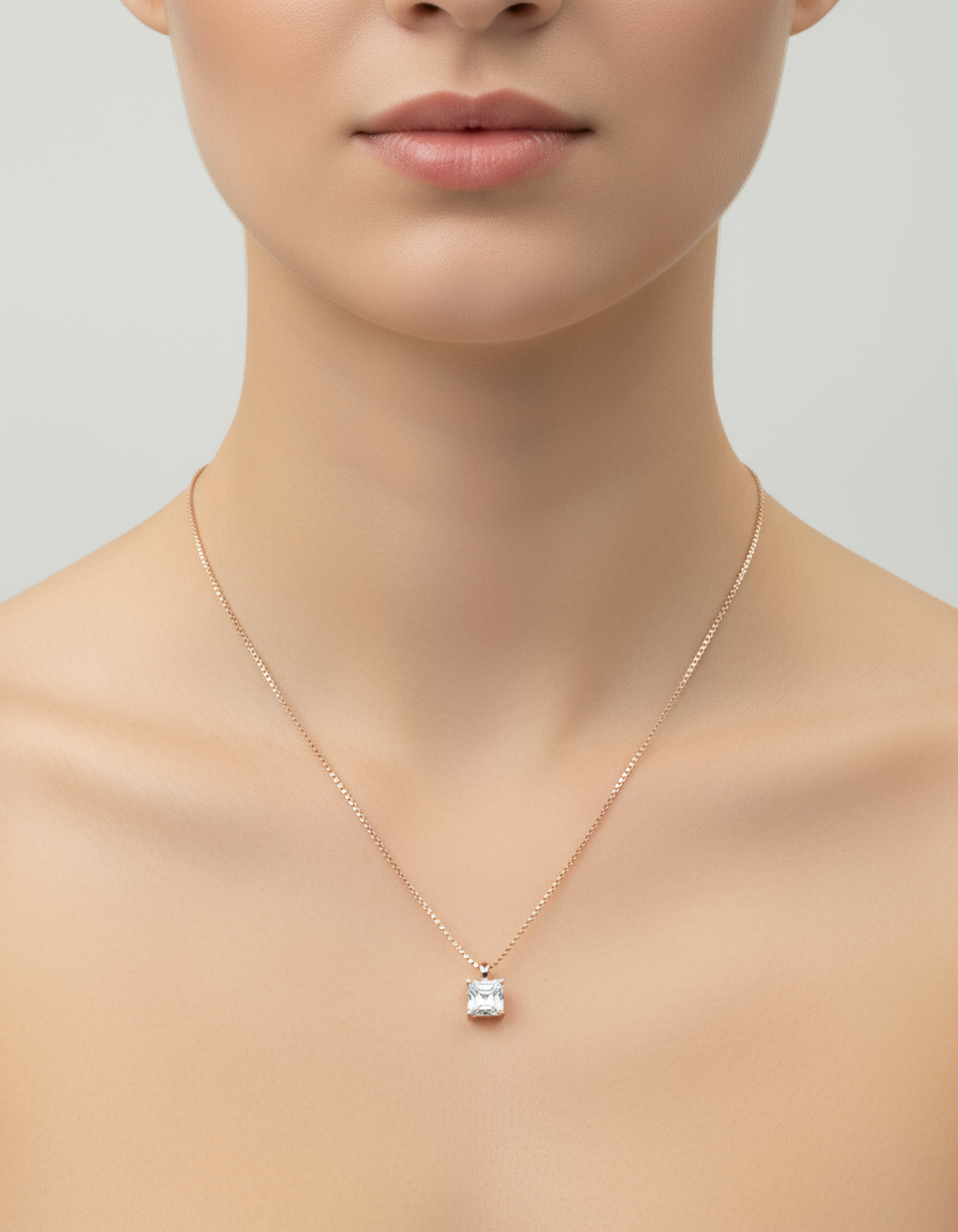 aura cube pendent necklace