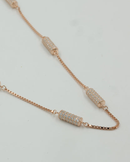 Cosmic glam - rose gold silver chain