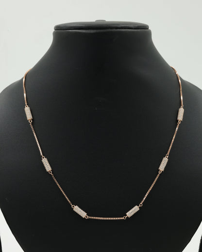 Cosmic glam - rose gold silver chain