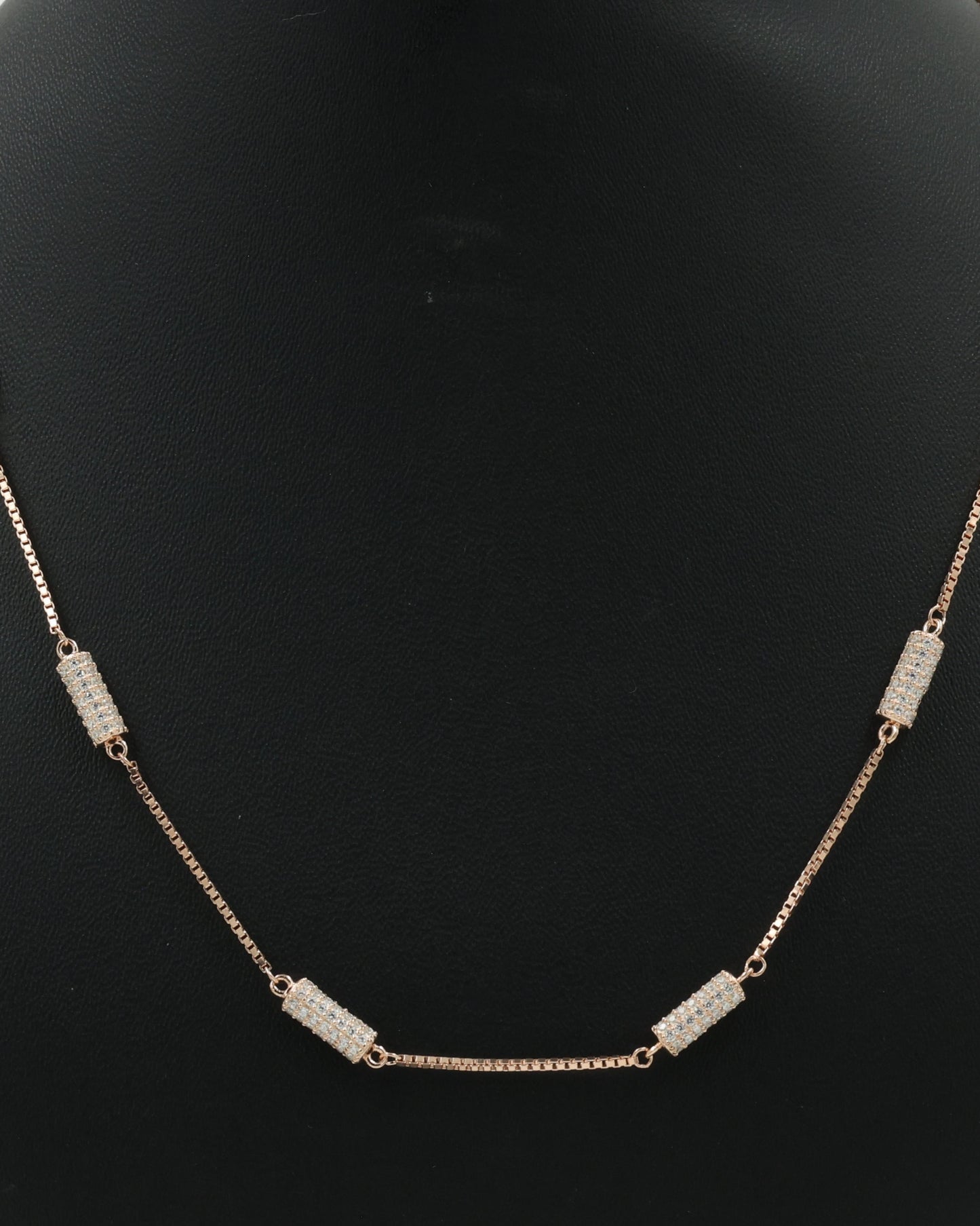 Cosmic glam - rose gold silver chain
