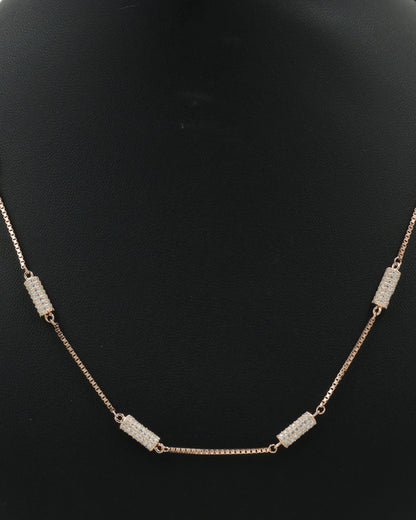 Cosmic glam - rose gold silver chain