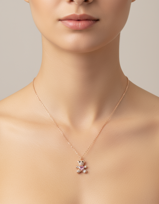 Teddy Bear Pendant Necklace