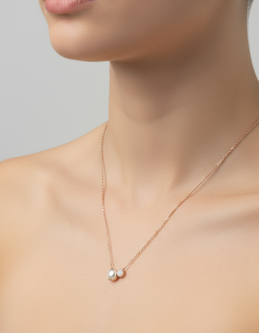 Delicate Pearl Studded Necklace