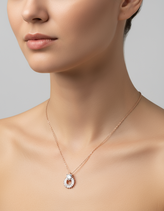 radiant halo necklace