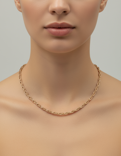 rope chain necklace(triple layered golden color)