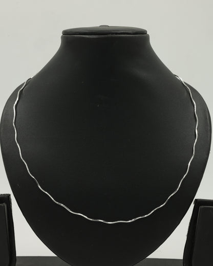 rope chain necklace(single layered silver color)