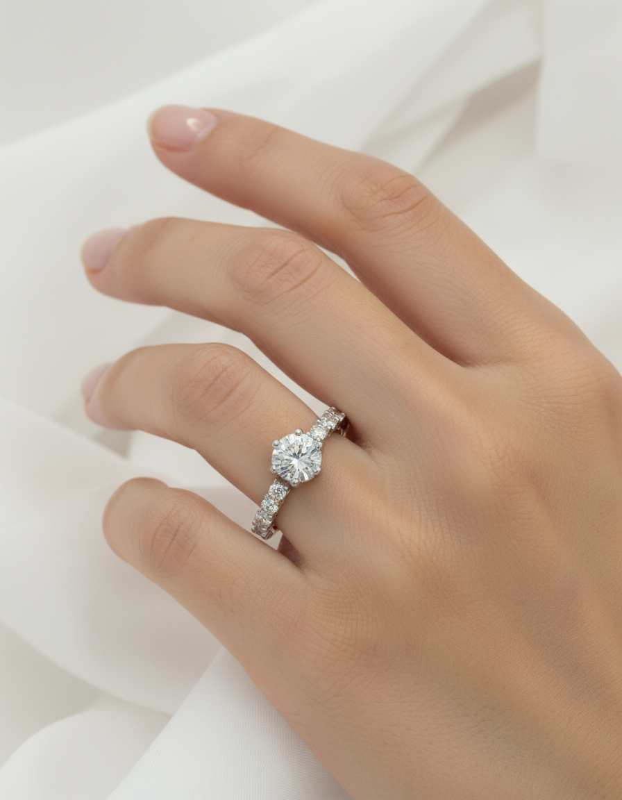 Solataire Silver Ring