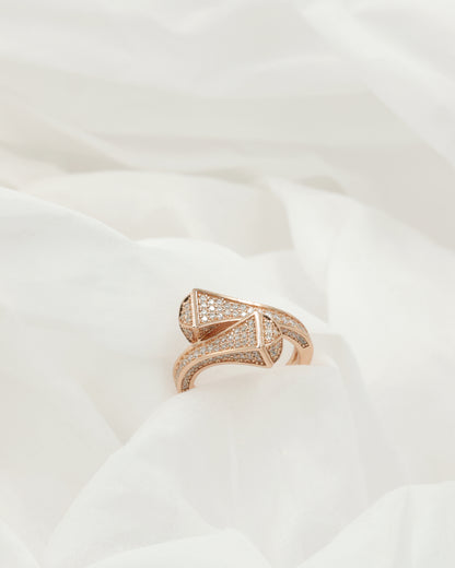 Rose Gold Crossover Diamond ring