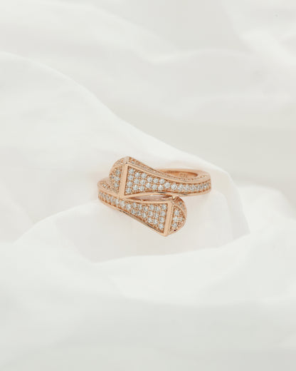 Rose Gold Crossover Diamond ring