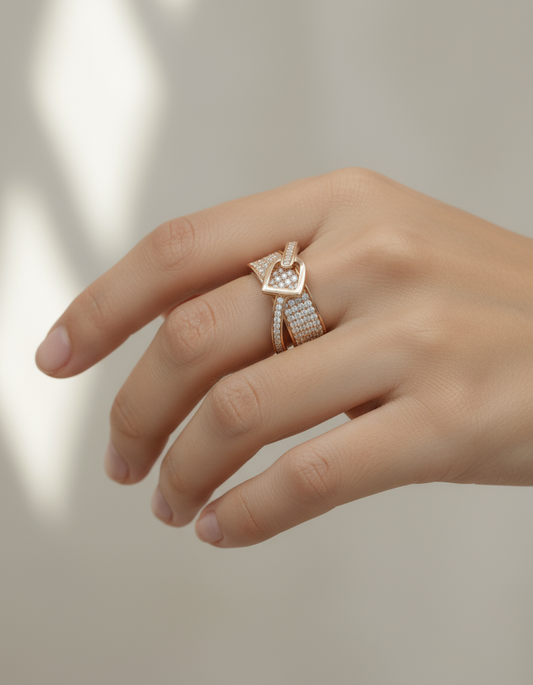 Diamond Studded belt buckle ring