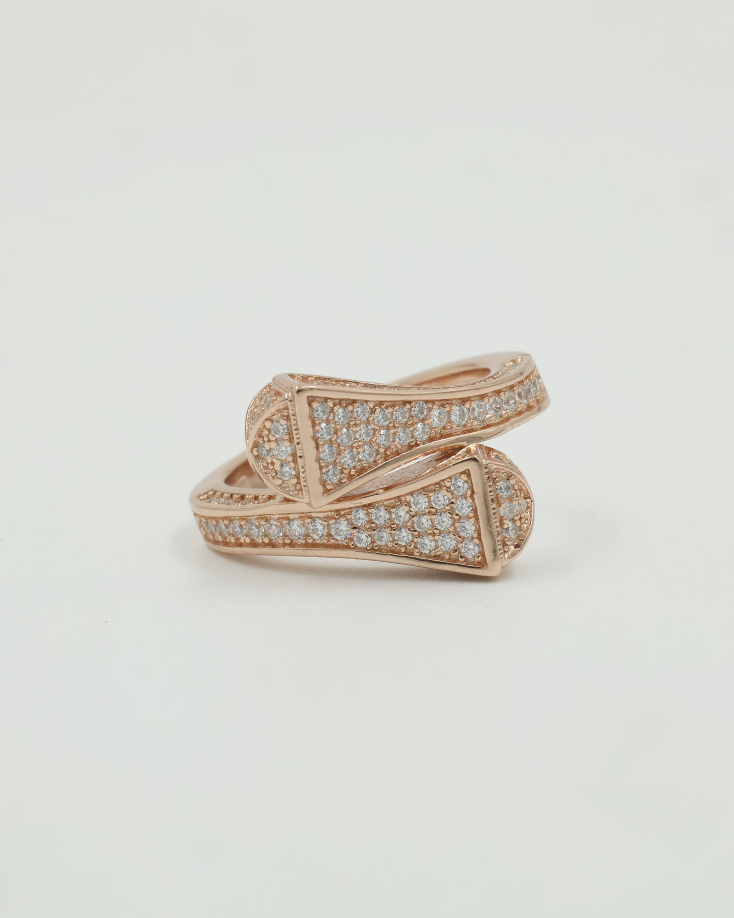 Rose Gold Crossover Diamond ring
