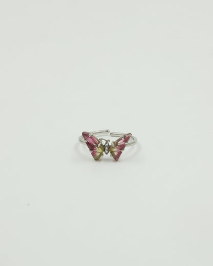 Butterfly handcrafted stone carving ring(pink)