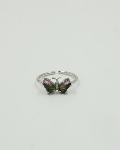 butterfly handcrafted stone carving ring(dark green)