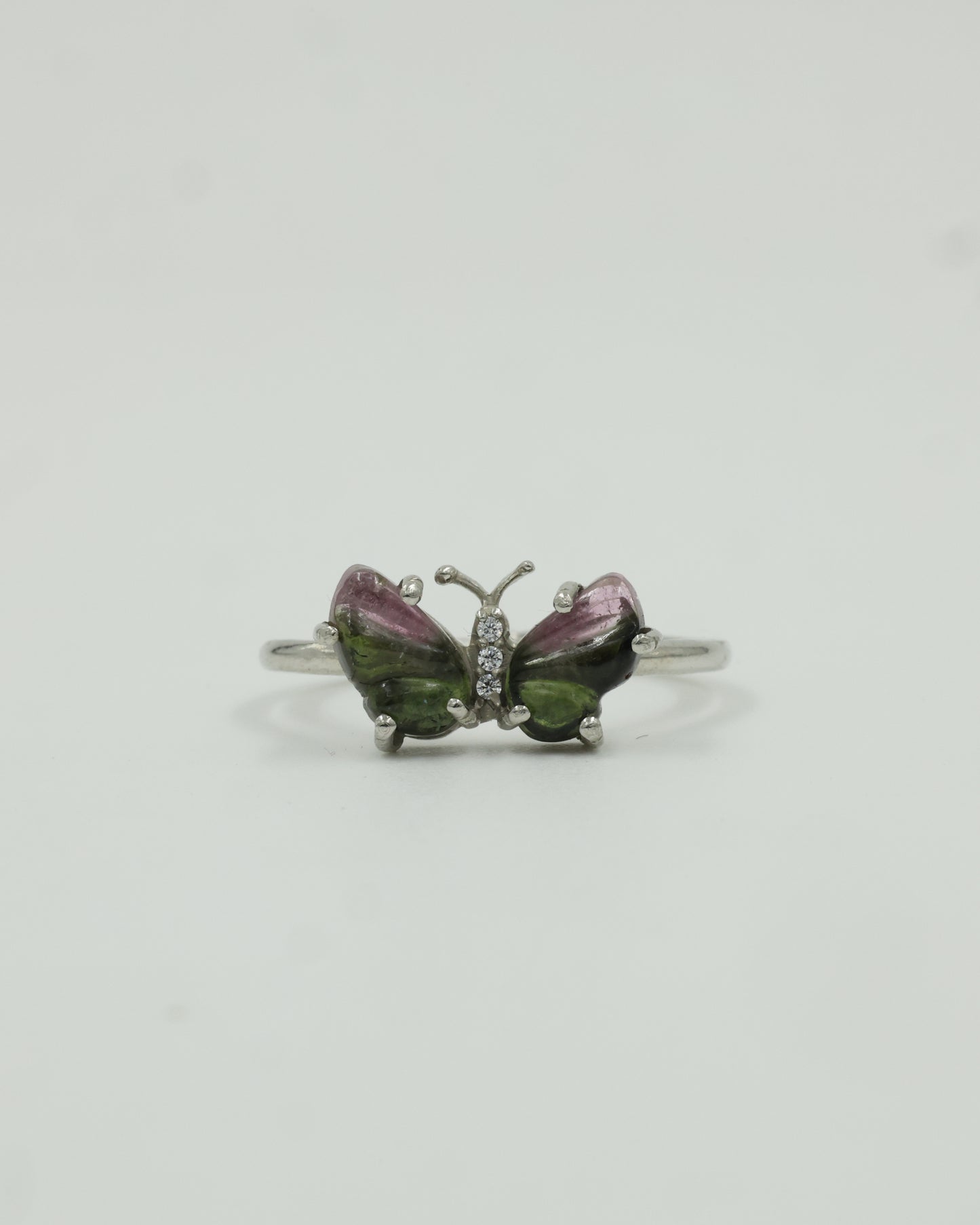 butterfly handcrafted stone carving ring(dark green)