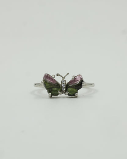 butterfly handcrafted stone carving ring(dark green)