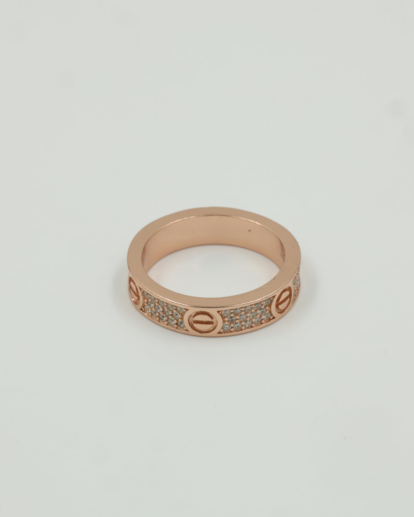 Love Ring Diamond Studded in Sterling Silver
