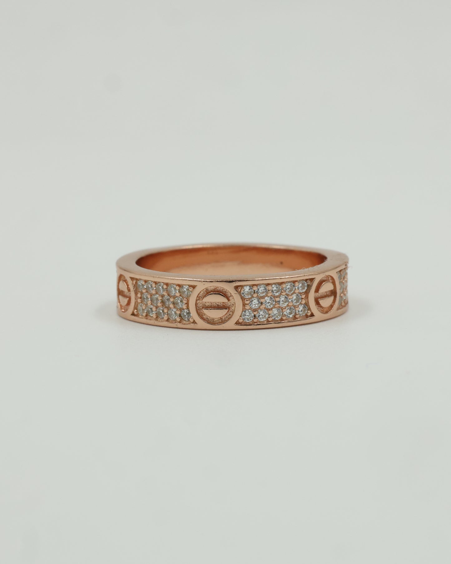 Love Ring Diamond Studded in Sterling Silver
