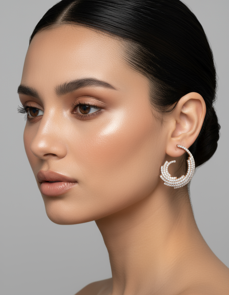 Curved open hoop Earrings